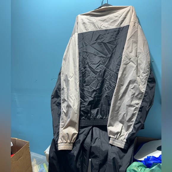 Vintage Adidas men's lined Nylon Track Suit 2 Piece set gray And Black XL - Picture 8 of 8